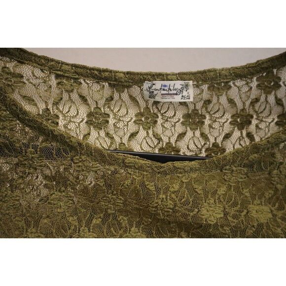 Intimately x Free People Women's Sz XS Green Keep It Simple S/S Lace Baby Tee - Picture 4 of 5